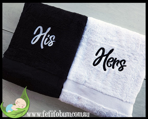 Embroidered Towels - Luxurious Canningvale Bath Sheets "His" and "Hers"
