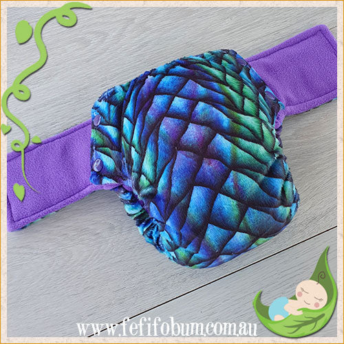 Minky Workhorse Nappy (LARGE) - Dragon Scales