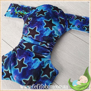 Minky Workhorse Nappy (LARGE) - Stars and Skies - Cosmos